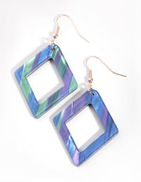 Rose Gold Acrylic Diamond Drop Earrings - link has visual effect only