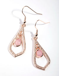 Rose Gold Molten Textured Drop Earrings - link has visual effect only