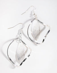 Silver Leaf and Twist Drop Earrings - link has visual effect only