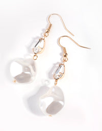 Gold Diamante Pearl Drop Earrings - link has visual effect only