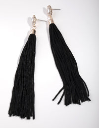 Rose Gold Long Rope Tassel Drop Earrings - link has visual effect only