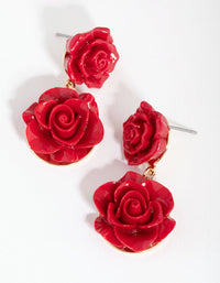 Gold Rose Earrings - link has visual effect only