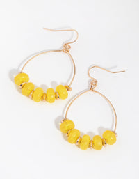 Gold Beaded Hoop Earrings - link has visual effect only