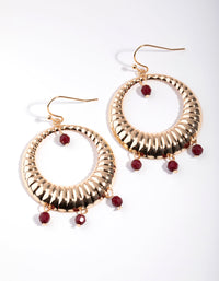 Gold Jingly Bead Round Drop Earrings - link has visual effect only