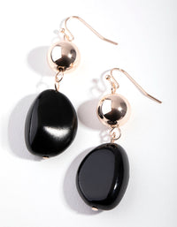 Rose Gold Ball and Bead Drop Earrings - link has visual effect only