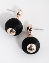 Rose Gold Fabric Ball Drop Earrings - link has visual effect only