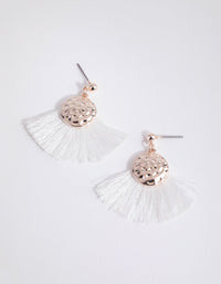 Rose Gold Fan Tassel Drop Earrings - link has visual effect only