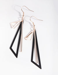 Rose Gold Triangle and Stick Drop Earrings - link has visual effect only