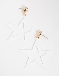Gold Metal Star Drop Earrings - link has visual effect only