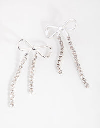 Silver Cupchain Bow Stud Earrings - link has visual effect only