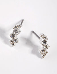 Silver Diamante Crawler Earrings - link has visual effect only