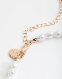 Gold Faux Pearl Choker Necklace - link has visual effect only
