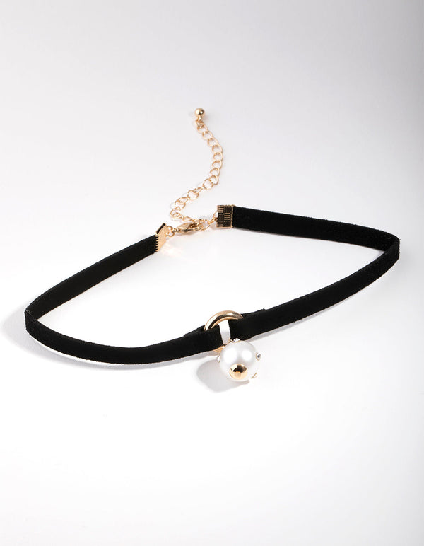 Faux Pearl Diamante Ball Choker Necklace