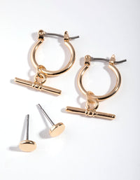 Gold Metal 2-Pack Hoop Earring - link has visual effect only