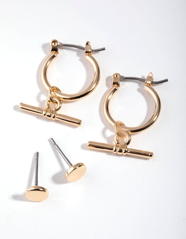 Gold Metal 2-Pack Hoop Earring