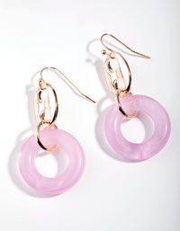 Rose Gold Small Acrylic Circle Drop Earrings - link has visual effect only