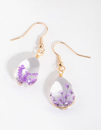 Gold Teardrop Cluster Bead Drop Earrings - link has visual effect only