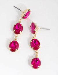 Gold Tripple Stone Drop Earrings - link has visual effect only