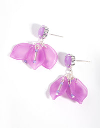 Purple Acrylic Leaf Drop Earrings - link has visual effect only