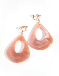 Rose Gold Acrylic Shaped Clip-on Earrings - link has visual effect only