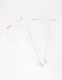 Mix Diamante Peace 2-Pack Necklace - link has visual effect only