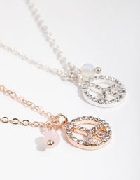 Mix Diamante Peace 2-Pack Necklace - link has visual effect only