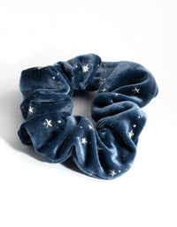 Fabric Blue Velvet Metallic Scrunchie - link has visual effect only