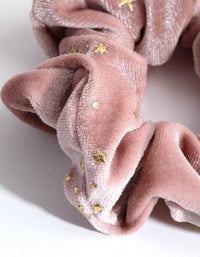 Fabric Blush Velvet Metallic Scrunchie - link has visual effect only