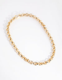 Real Gold Plated Rolo Chain Necklace - link has visual effect only