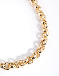 Real Gold Plated Rolo Chain Necklace - link has visual effect only