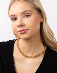 Real Gold Plated Rolo Chain Necklace - link has visual effect only