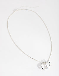 Real Silver Plated Swirl Pendant Necklace - link has visual effect only