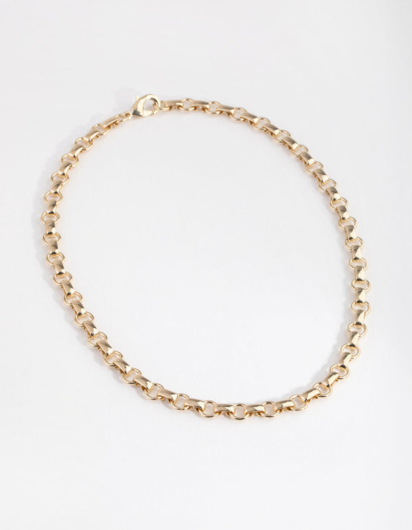 Real Gold Plated Small Rolo Necklace