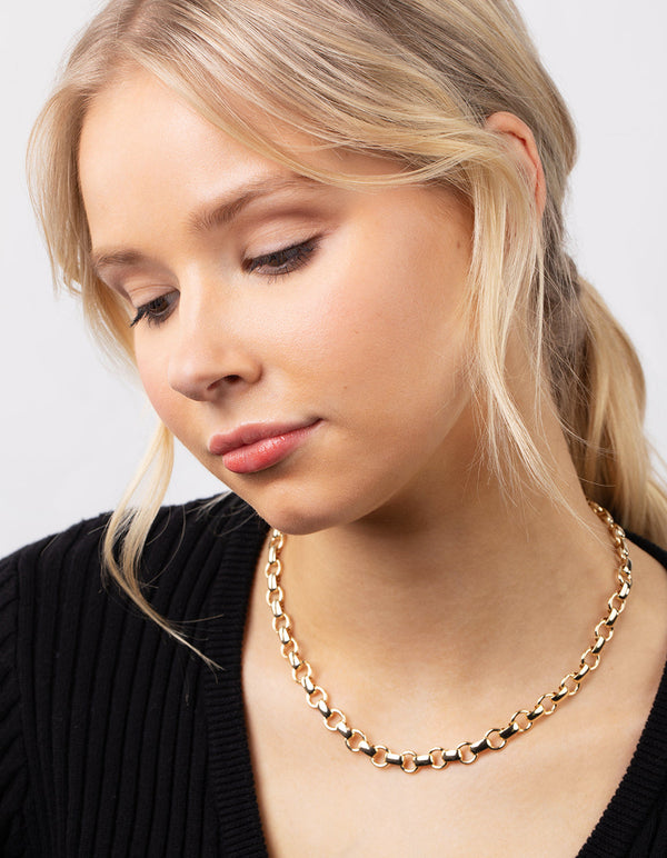 Real Gold Plated Small Rolo Necklace