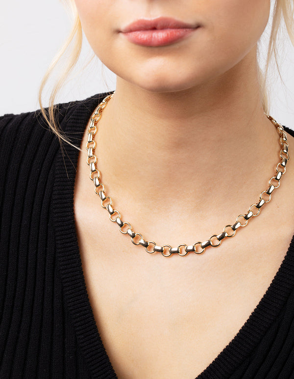 Real Gold Plated Small Rolo Necklace