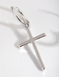 Real Silver Plated Cross Sleeper Earrings - link has visual effect only