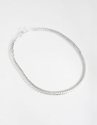 Real Silver Plated Hook Chain Necklace - link has visual effect only