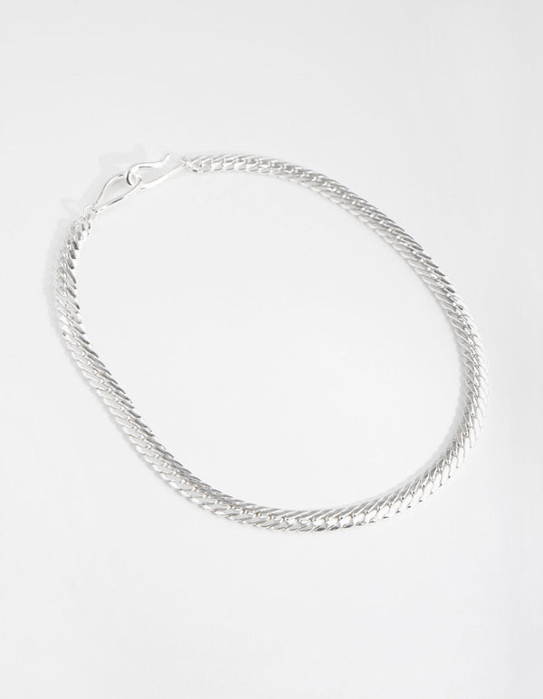 Real Silver Plated Hook Chain Necklace