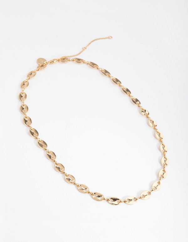 Real Gold Plated 45cm Circle Mariner Necklace
