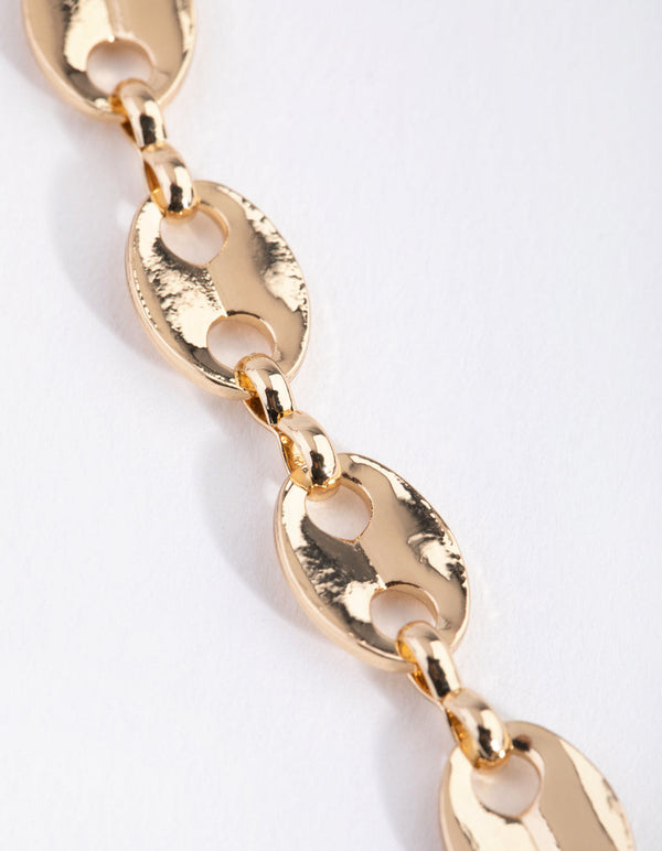 Real Gold Plated 45cm Circle Mariner Necklace