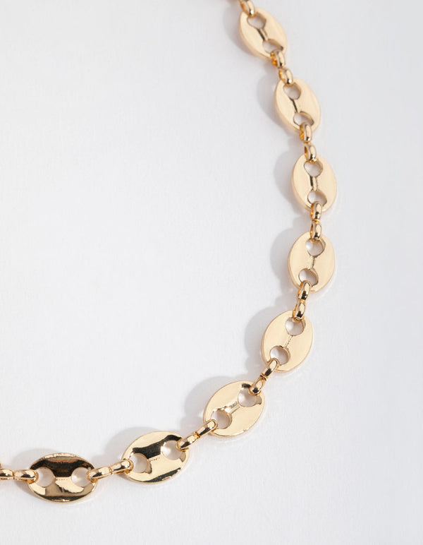 Real Gold Plated 45cm Circle Mariner Necklace