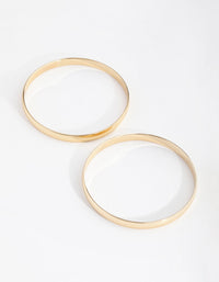 Real Gold Plated Plain Hoop Bangle Bracelets - link has visual effect only