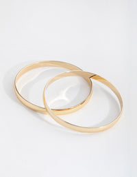 Real Gold Plated Plain Hoop Bangle Bracelets - link has visual effect only