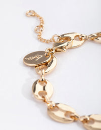 Real Gold Plated Circle Mariner Bracelet - link has visual effect only