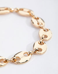 Real Gold Plated Circle Mariner Bracelet - link has visual effect only