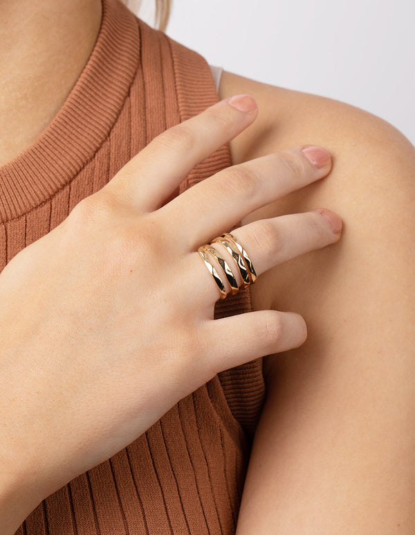 Real Gold Plated Molten Ring