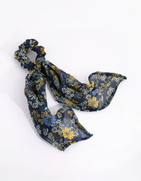 Blue Print Scarf Scrunchie - link has visual effect only