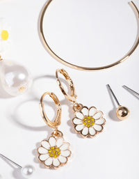 Gold Daisy and Bow 6-Pack Earring - link has visual effect only