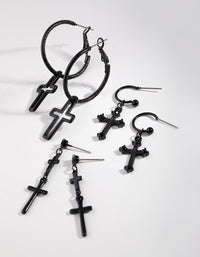 Matte Cross 3-Pack Drop Earring - link has visual effect only