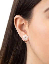 Gold Flower Diamante Clip 5-Pack Earring - link has visual effect only